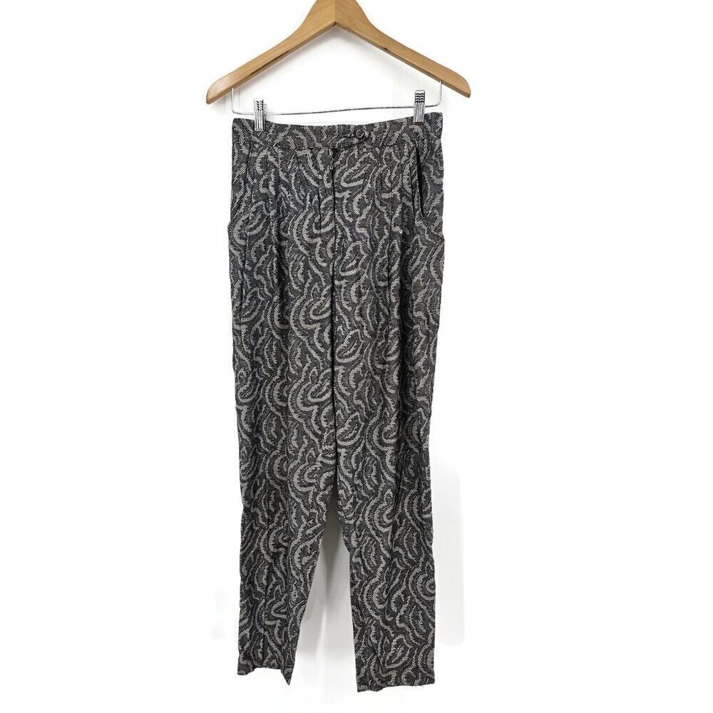 VTG 80s Diane Von Furstenberg Textured Pants Womens 8 Black White